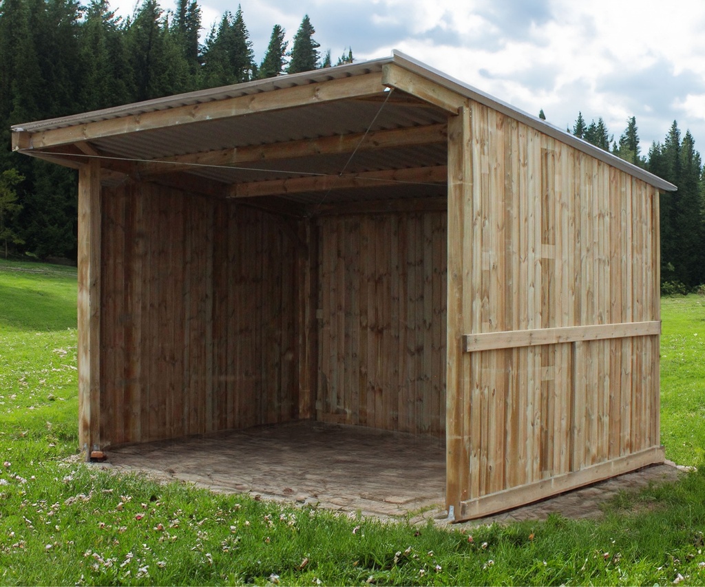 [AFTG5M5] Abri à Fourrage Classic Max 25m2 : 5x4m + Auvent 1m